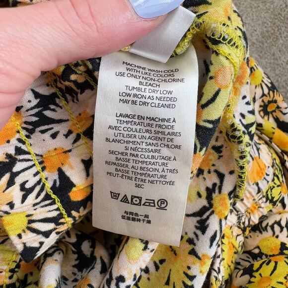 UO Urban Outfitters Carmen Pull On Floral Printed Pant Womens Size L Boho Spring - Picture 8 of 12